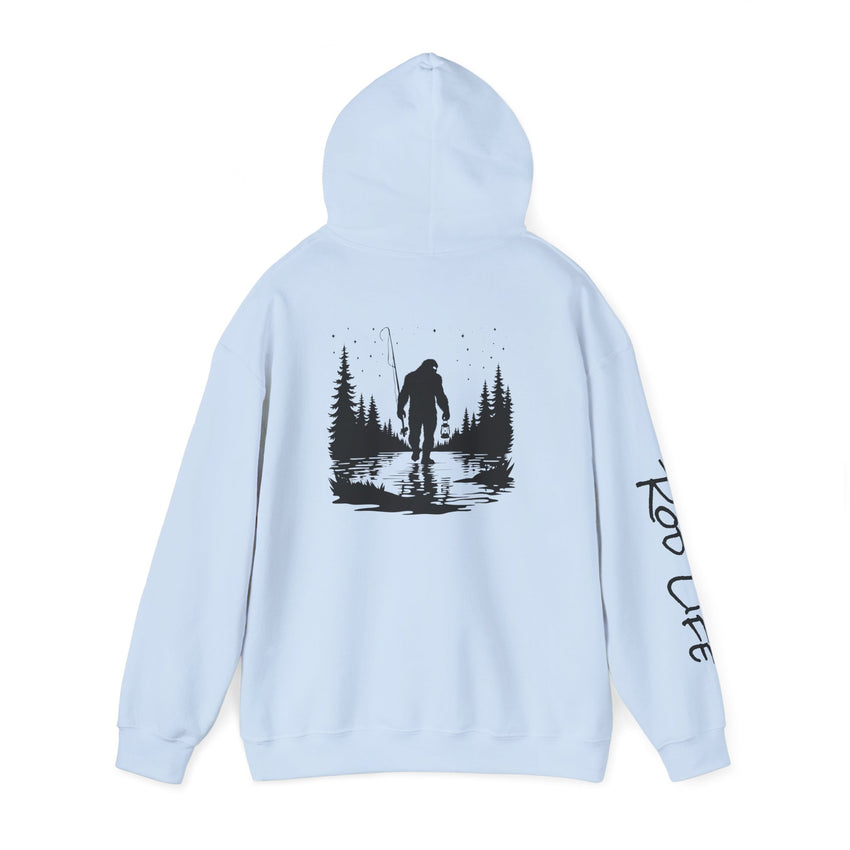 Gone Fishin' Bigfoot Hoodie - Unisex Heavy Blend™ Sweatshirt for Nature Lovers