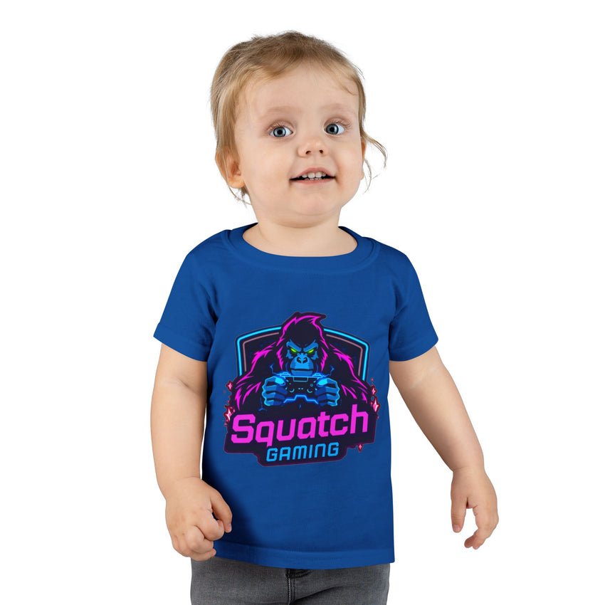 Squatch Gaming Toddler T-shirt | Neon Gorilla Gamer Logo