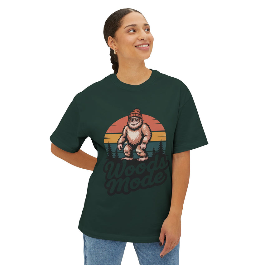 Retro Bigfoot Woods Mode Unisex Oversized Tee