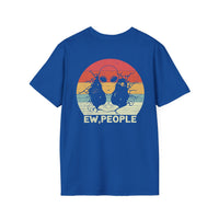 Alien Cat Abduction T-Shirt | Retro EW, PEOPLE UFO Graphic front and back graphics