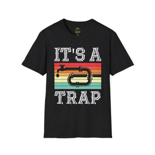 It's A Trap trumpet T-Shirt | Retro Striped Trombone Band Humor