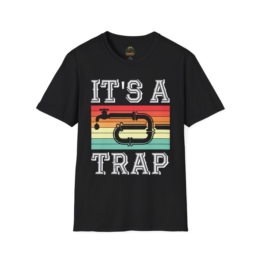 It's A Trap trumpet T-Shirt | Retro Striped Trombone Band Humor