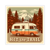Retro Adventure Kiss-Cut Stickers - "Hit the Trail" Vintage Camper Design