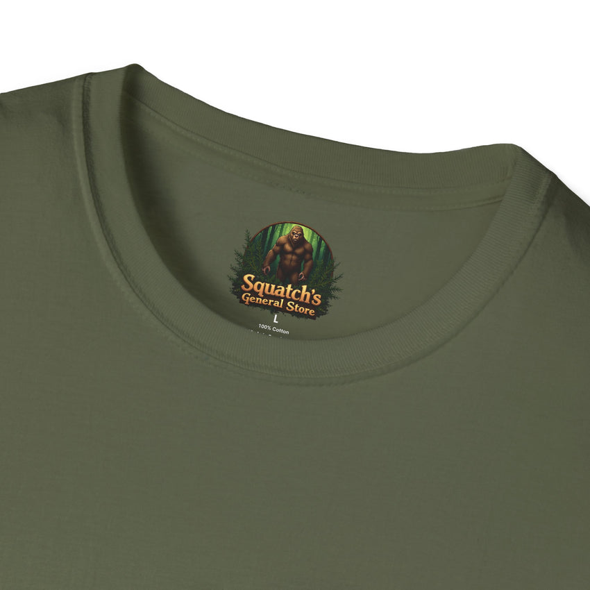 UFO Abduction Sunset T-Shirt | Retro Alien Spaceship Forest Silhouette