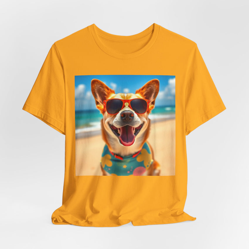Happy Pup Beach Vibes Unisex Short Sleeve Tee