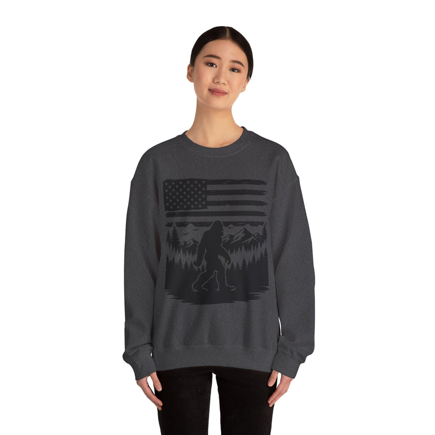 Bigfoot American Flag Crewneck Sweatshirt
