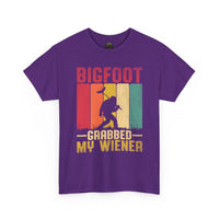 Bigfoot grabbed my wiener T-Shirt | Sasquatch hot dog vintage graphic