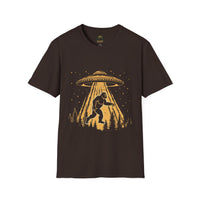 Bigfoot Abduction T-Shirt | UFO Sasquatch Forest Alien Beam