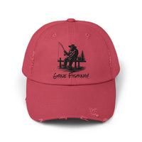 Gone Fishing Distressed Cap - Unisex Fishing Hat for Outdoor Enthusiasts