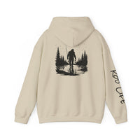 Gone Fishin' Bigfoot Hoodie - Unisex Heavy Blend™ Sweatshirt for Nature Lovers