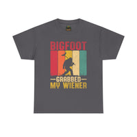 Bigfoot grabbed my wiener T-Shirt | Sasquatch hot dog vintage graphic