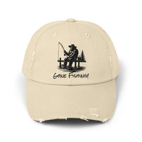 Gone Fishing Distressed Cap - Unisex Fishing Hat for Outdoor Enthusiasts