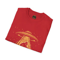 Bigfoot Abduction T-Shirt | UFO Sasquatch Forest Alien Beam
