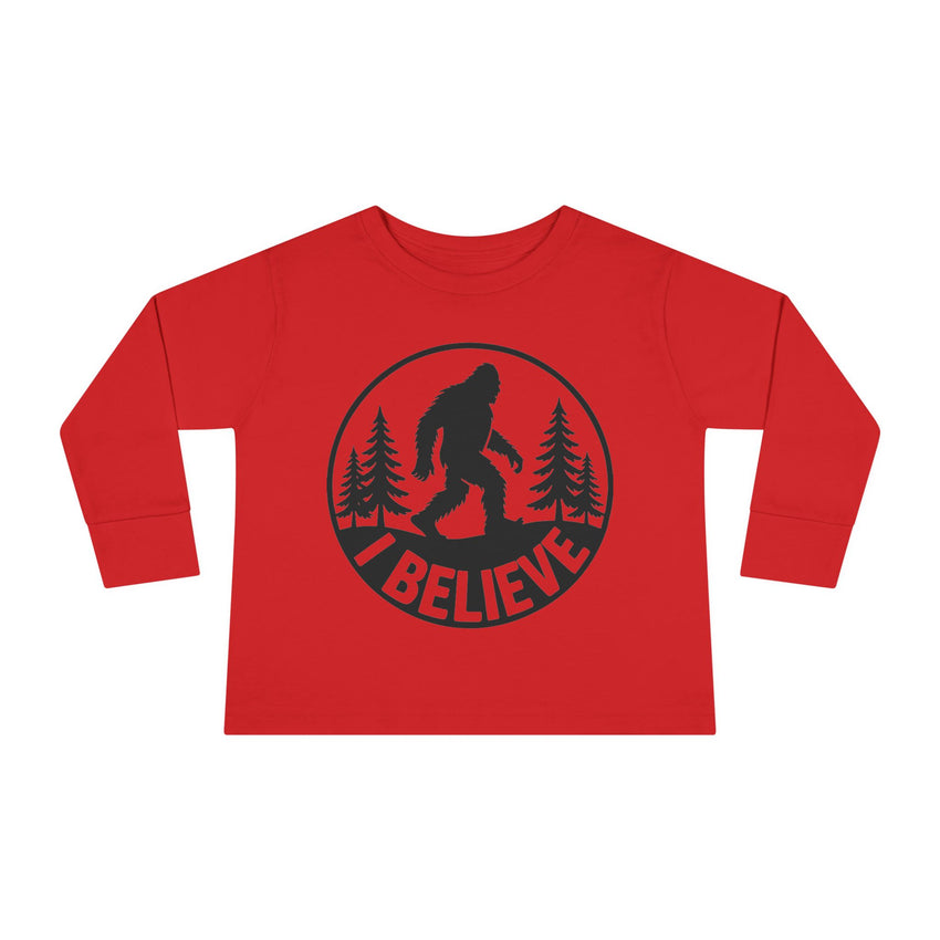 I Believe Bigfoot Toddler Long Sleeve Tee