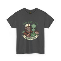 Hide and Seek Champions , Alien and Sasquatch tshirt
