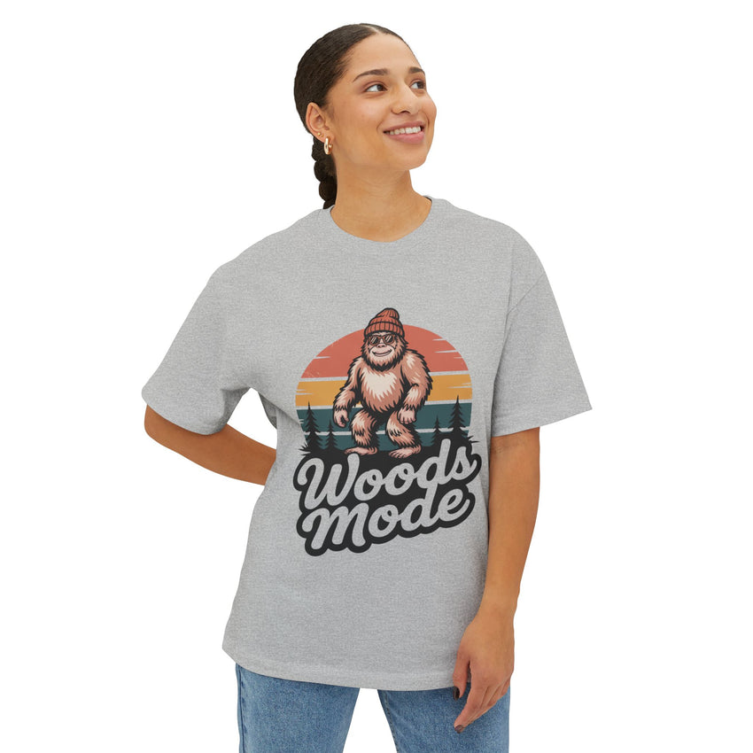 Retro Bigfoot Woods Mode Unisex Oversized Tee