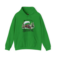 Believe Train Hooded Sweatshirt, Cozy Winter Sweatshirt