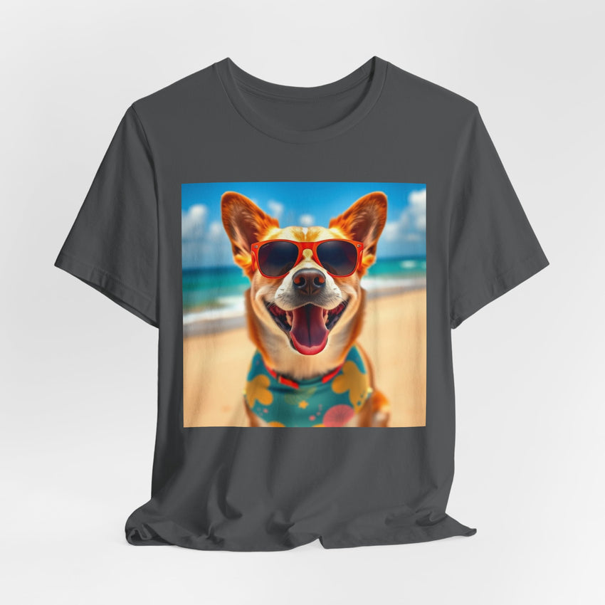 Happy Pup Beach Vibes Unisex Short Sleeve Tee