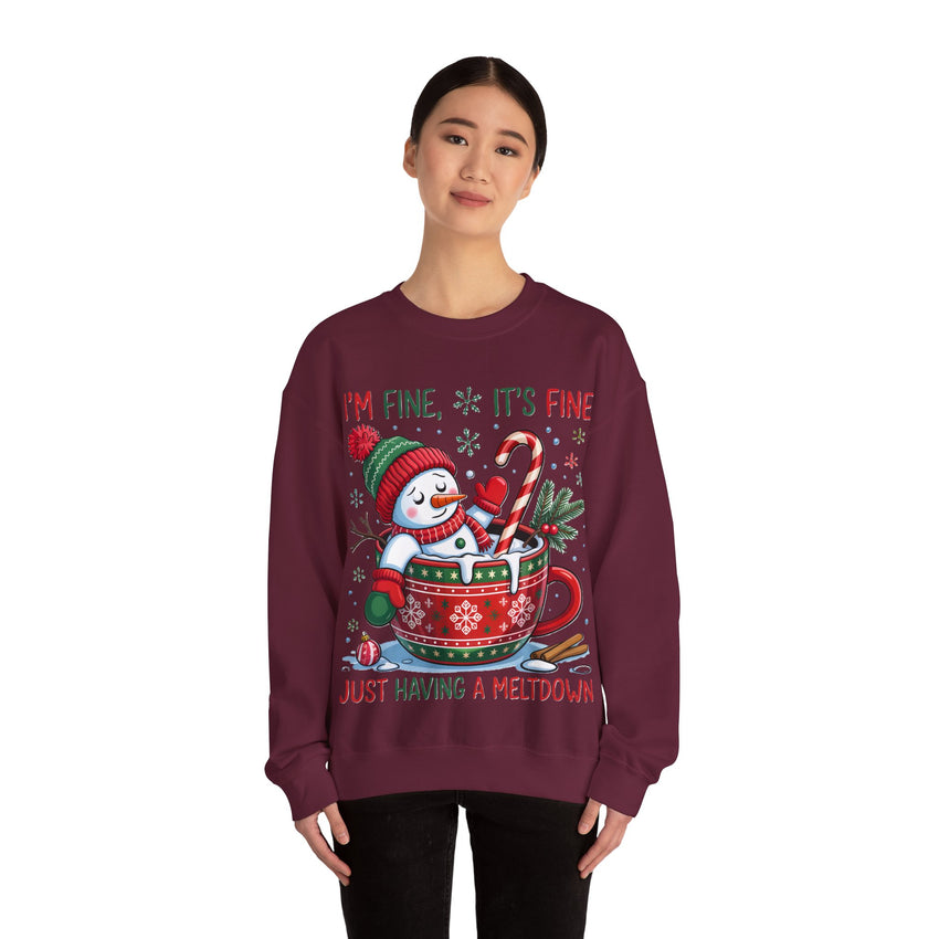 Im fine snowman Christmas sweatshirt