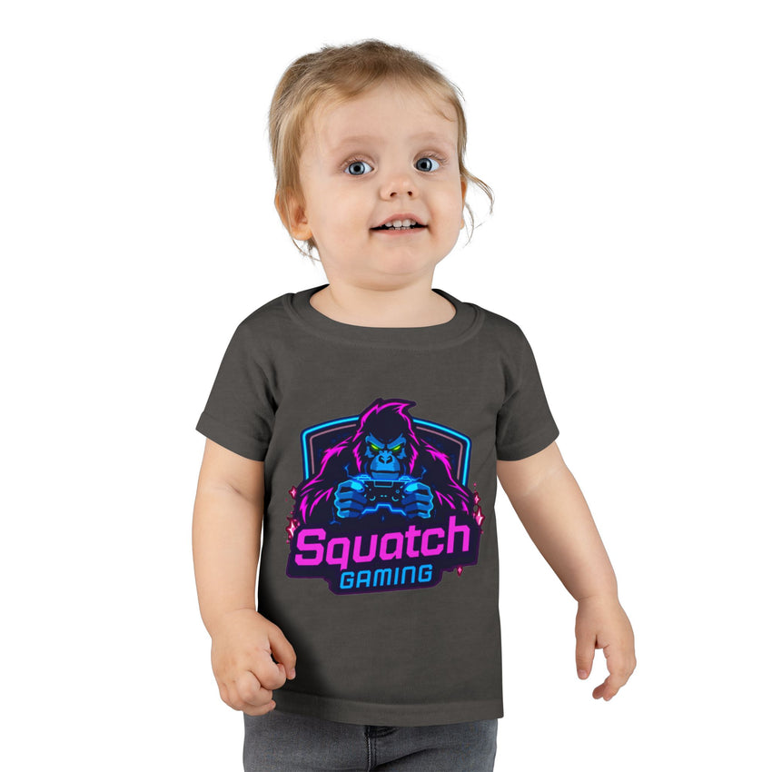 Squatch Gaming Toddler T-shirt | Neon Gorilla Gamer Logo