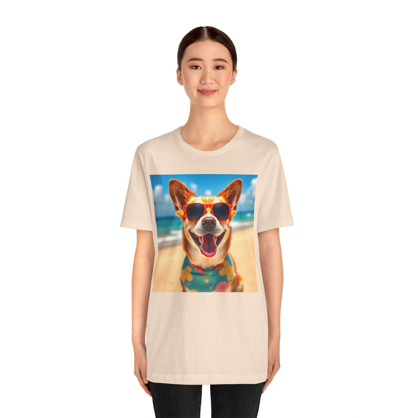 Happy Pup Beach Vibes Unisex Short Sleeve Tee