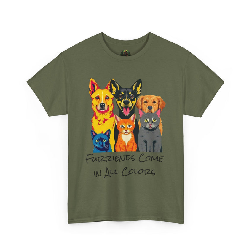 Furriends Come in All Colors Unisex Heavy Cotton Tee