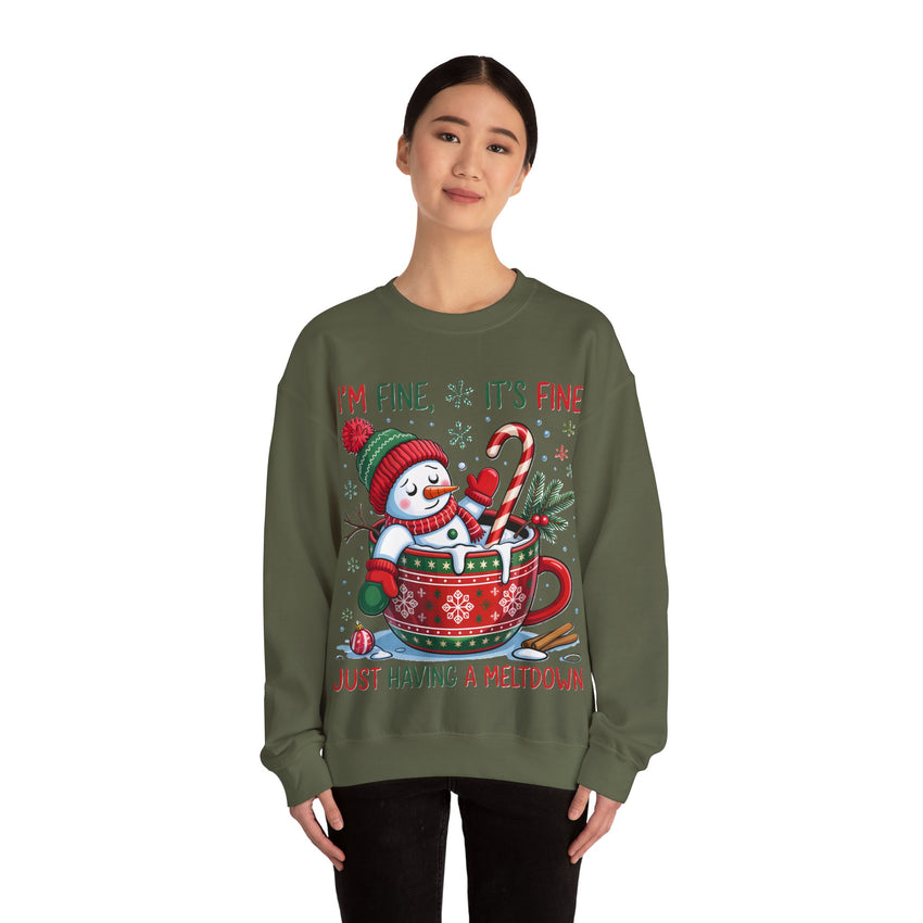 Im fine snowman Christmas sweatshirt