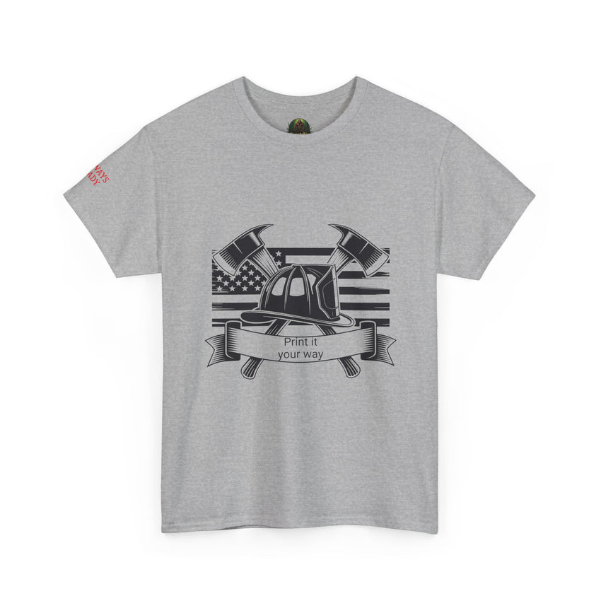 Proud Firefighter Tee, Unisex Heavy Cotton T-Shirt