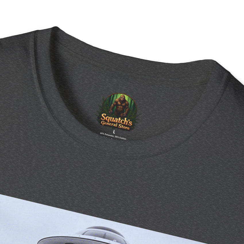 Alien Cat Abduction T-Shirt | Retro EW, PEOPLE UFO Graphic front and back graphics