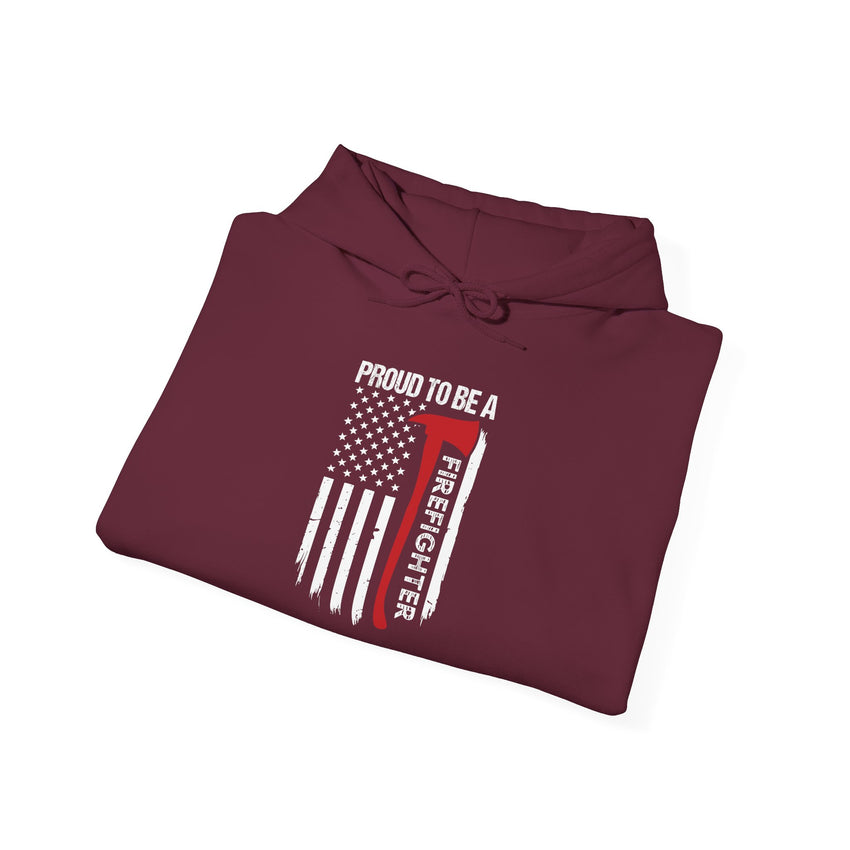 Proud Firefighter Hooded Sweatshirt  Unisex Heavy Blend