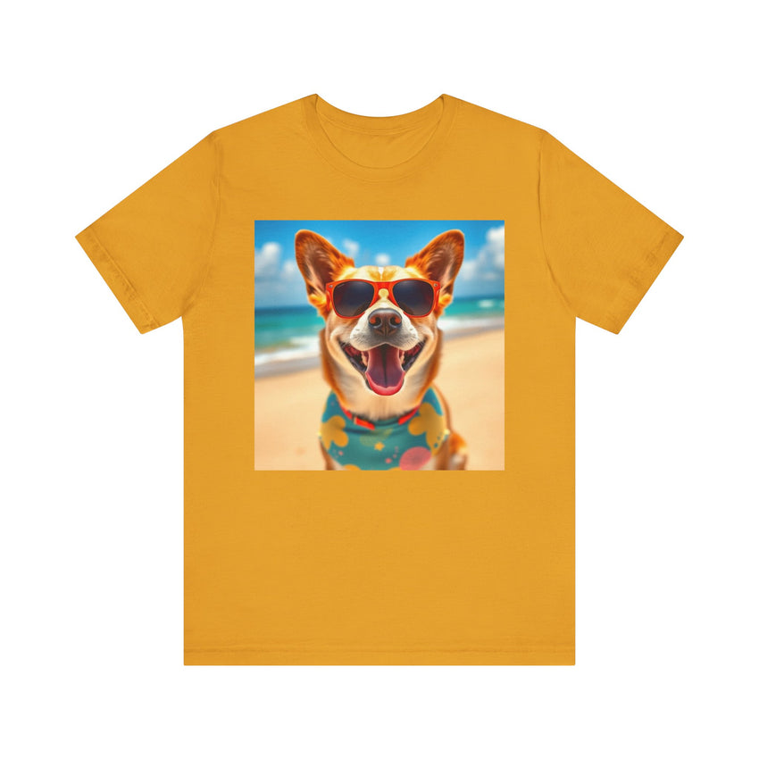 Happy Pup Beach Vibes Unisex Short Sleeve Tee