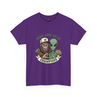 Hide and Seek Champions , Alien and Sasquatch tshirt