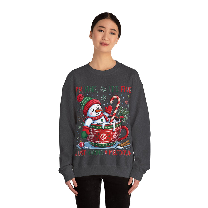 Im fine snowman Christmas sweatshirt