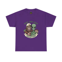 Hide and Seek Champions , Alien and Sasquatch tshirt