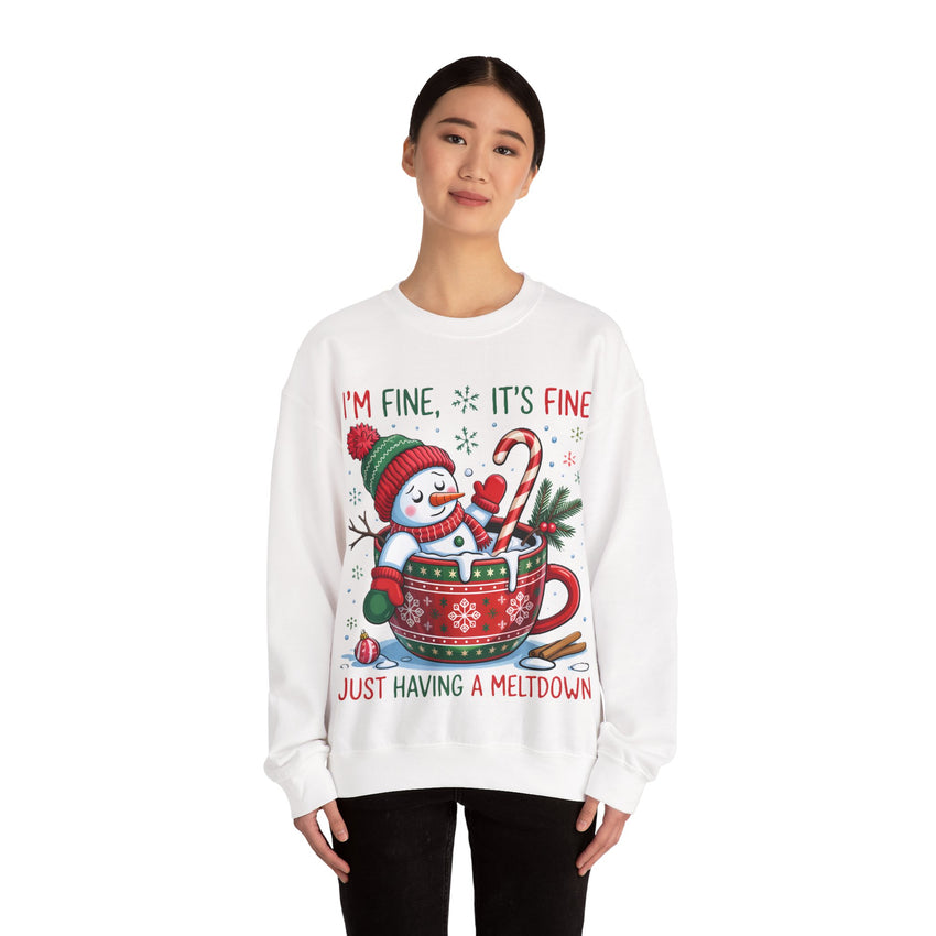 Im fine snowman Christmas sweatshirt