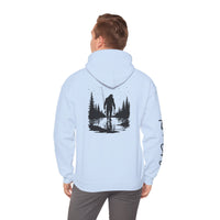 Gone Fishin' Bigfoot Hoodie - Unisex Heavy Blend™ Sweatshirt for Nature Lovers